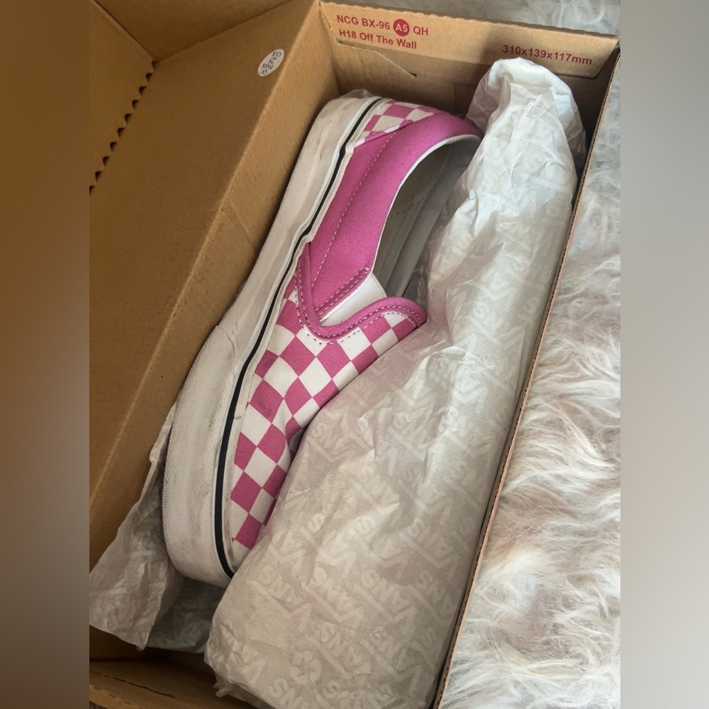 Vans | Women’s Pink White Checkered Slip-Ons Sneakers Shoes Size 7 *Rare Find - Picture 7 of 9